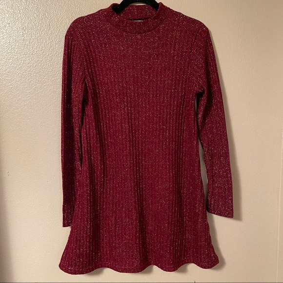 NWT UO Sofia Shimmer Ribbed Sweater Mock Dress - Picture 3 of 5